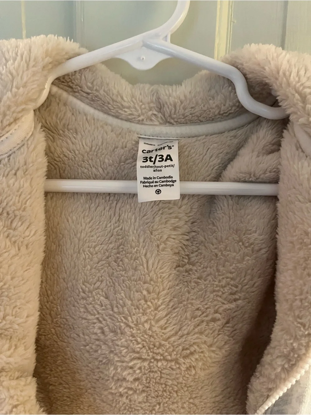 Carter's Light Gray Sherpa-Lined Zip Hoodie